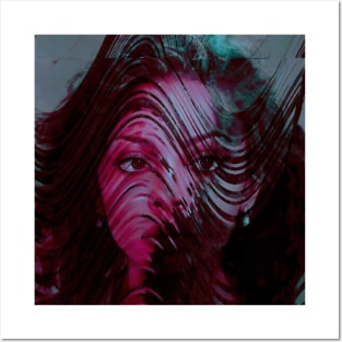 CHERISH Trippy Glitch Art Portrait Posters and Art